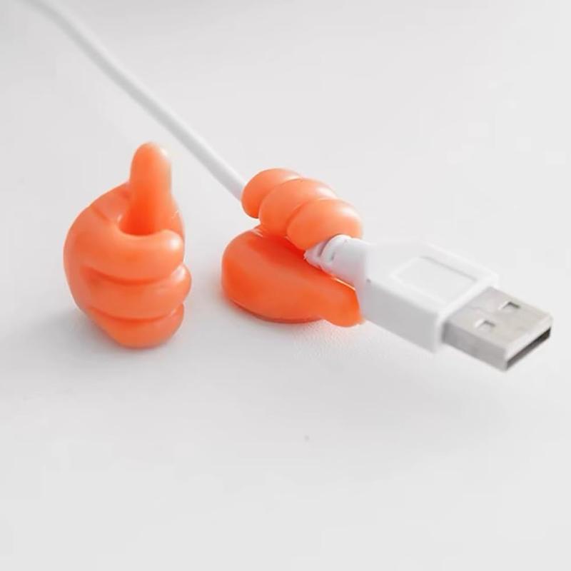 50-Pack Fun Self-Adhesive Thumb Wall Hooks & Cable Organizers Silicone No-Drill Damage-Free Flexible Durable Vibrant Color Mix for Home Office Storage