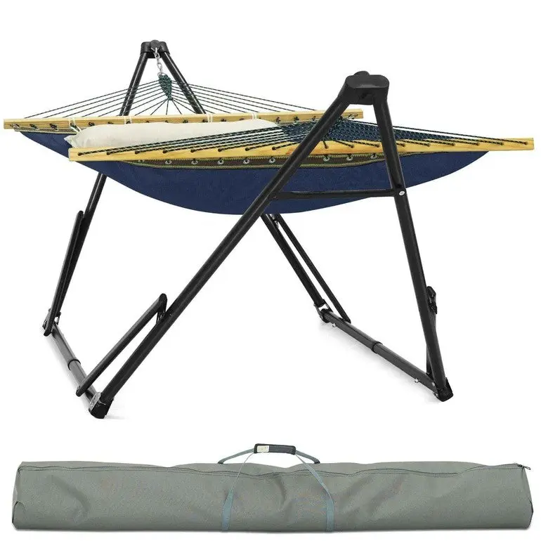 Tranquillo Unity Adjustable Hammock Stand - Steel Frame, Portable Foldable Ergonomic Durable Outdoor Patio Swing Support with Height Notch Adjust, Silent Smooth Rock for Patio, Lounge, Deck Relaxation