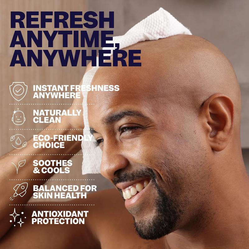 Freebird Head & Body Wipes – Large, Rinse-Free Towelettes with Aloe & Eucalyptus – pH Balanced for Refreshing Clean Anywhere