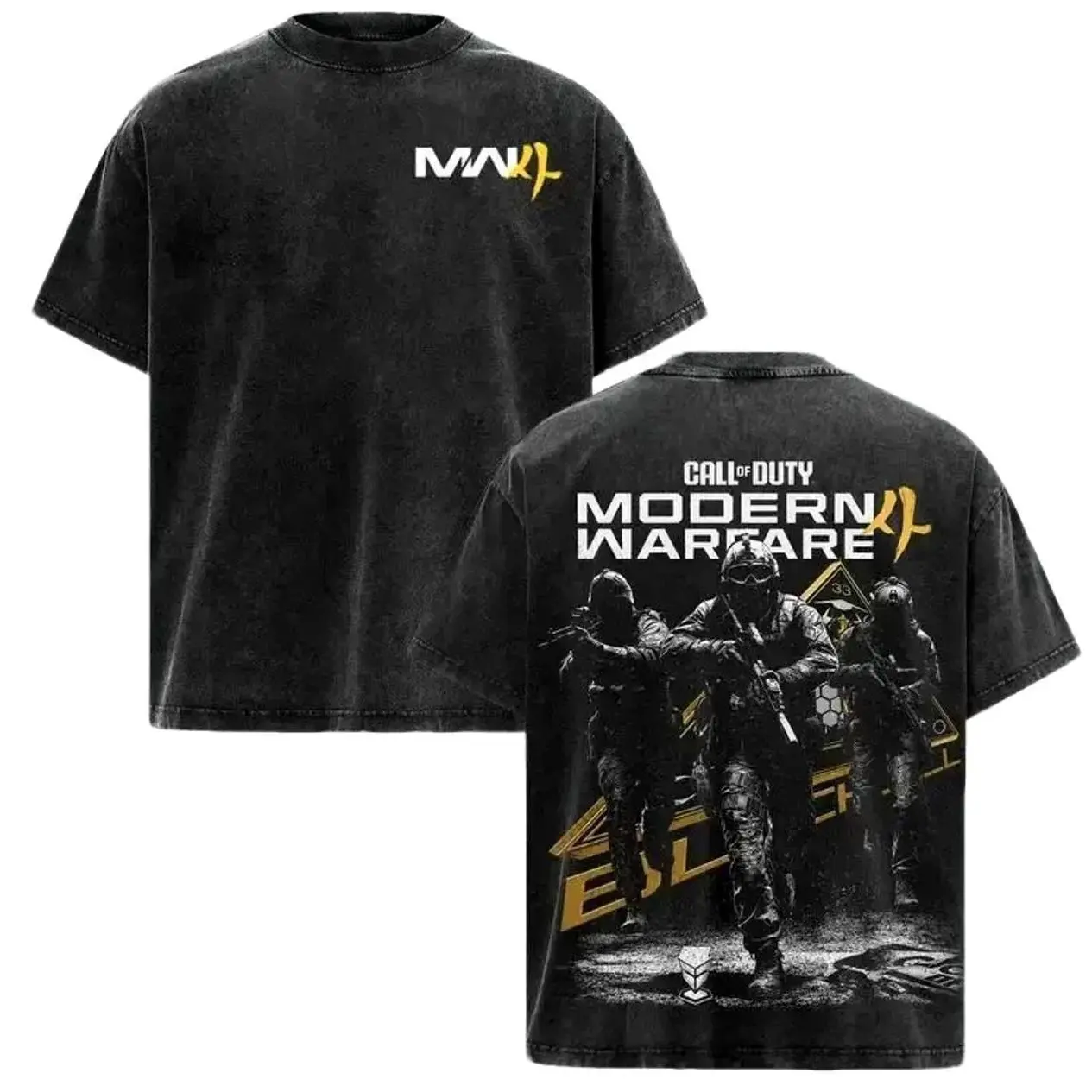 Vintage Call Of Duty Modern Warfare 2 Washed Graphic Tee, Oversized Tactical Military Gamer Streetwear Shirt, MW2 FPS Gaming T-Shirt, Special Forces Combat Gift Tee For Men, Retro Warzone Aesthetic Apparel 5B6