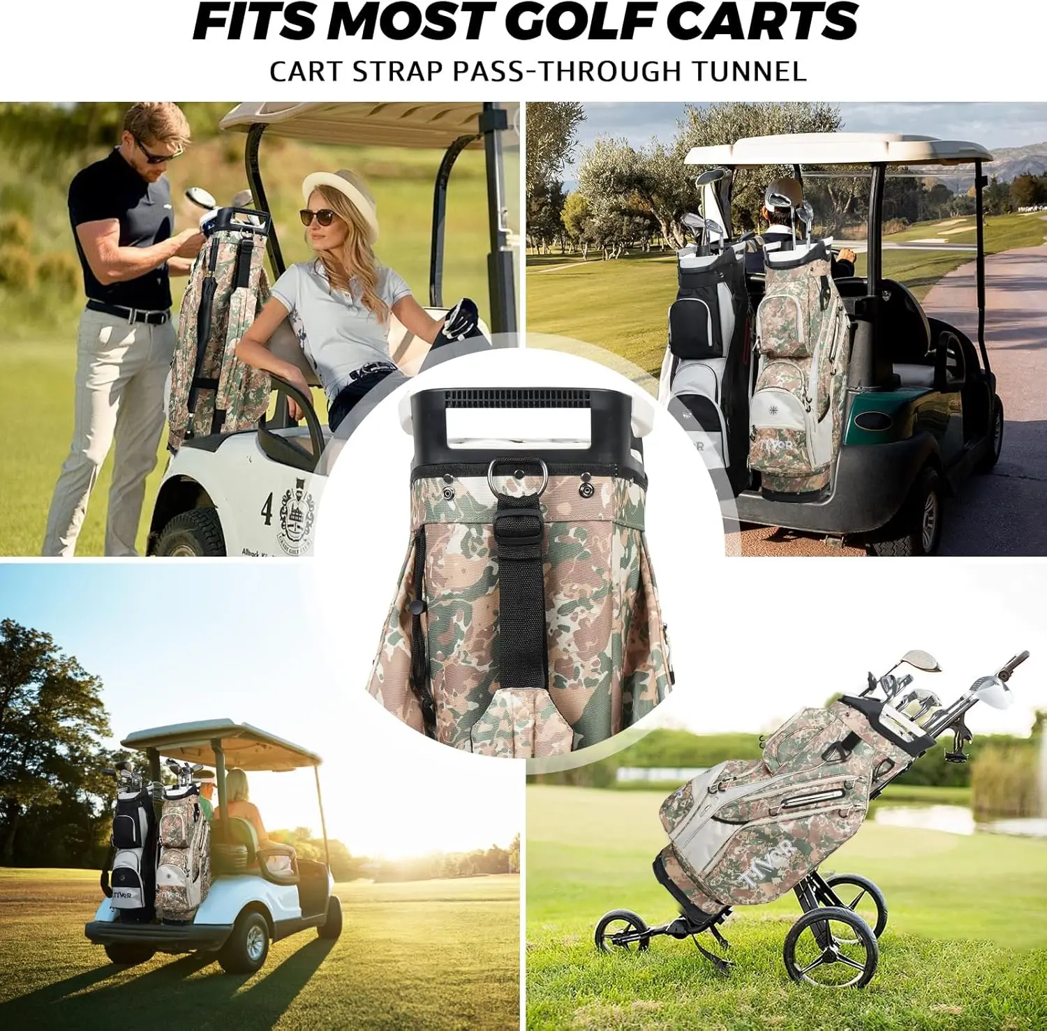FOREMOST 2026 Men's 15-Way Golf Cart Bag – Full-Length Dividers