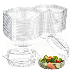 40Pcs 6'' Disposable Pie Keeper Clear Plastic Dessert Containers with Hinged Locking Lids Round Pie Carrier Clamshell Takeout Food Containers for Flan Doughnut Cookies Salads Fruits Vegetables