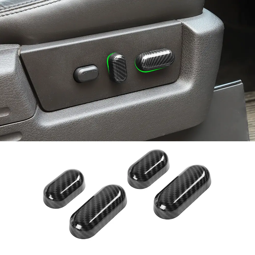 4-Piece ABS Seat Adjustment Switch Cover Decoration Trim, Car Interior Accessory, DIY Installation Interior Molding for 2009-2014 Ford F150 Raptor