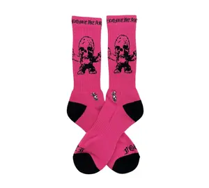 Chrome Hearts x Foti Harris Teeter Logo Socks Neon Pink Black