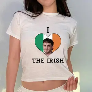 I Love The Irish Paul Mescal Baby Tee, I Heart The Irish, St. Patrick'S Day Outfit Green Paul Mescal, Irish Pride Tee Luck Of The Irish