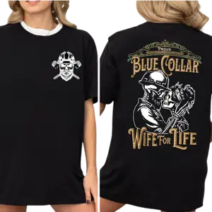 Blue Collar Husband Wife Tshirt - SOFTSTYLE Shirt, Blue Collar Wife Club Shirt, Gift For Wife, Spoiled Wife Tee, Blue Collar Skull Tee, Gift for Mom Top