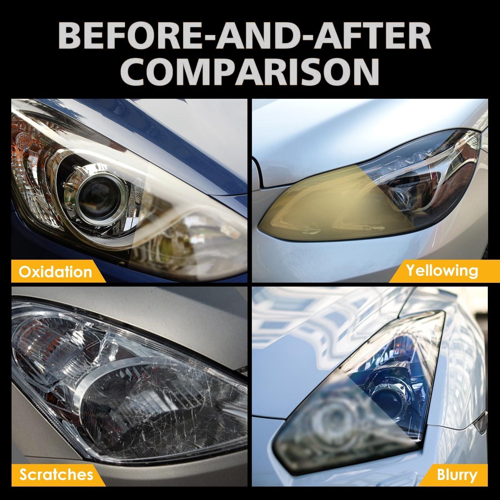 QIFOR Automotive Headlamp Restoration Fluid, oxidized and yellowed automotive headlamps, blurring enhanced crystalline coating refurbisher