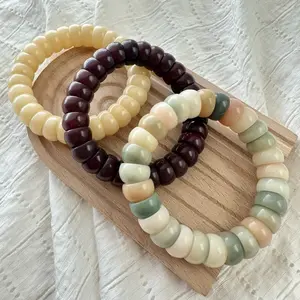 Natural Bodhi Bowl Bead Bracelet, Handmade Anxiety Fidget Jewelry| Calming and spiritual gift ideas, Pink, Purple, Green bracelets