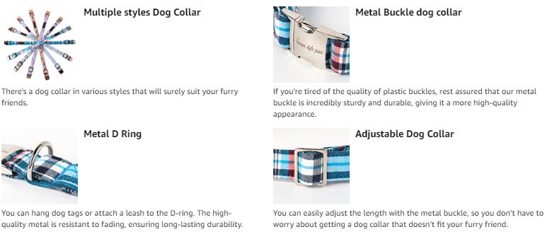 Unique Style Paws Adjustable Dog Collar With Metal Buckle - Durable & Cute Dog Accessories for Small Medium Large Boys Girls Dogs tiktokshopbacktoschool,back to school