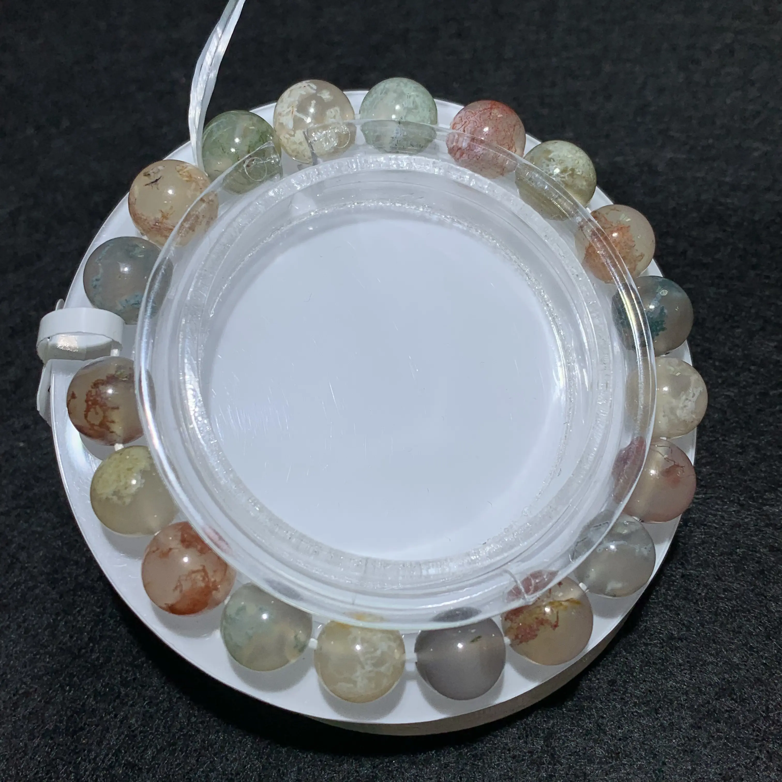 【Colored moss agate】Colored moss agate Bracelet Handmade Stretch Elastic Bracelet Healing Round Beads Jewelry Gifts for Women Men