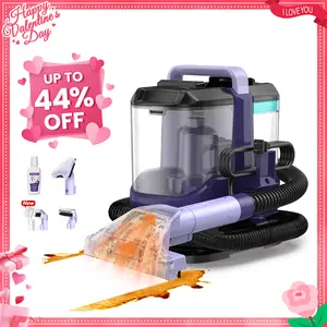 [Valentines'DaySale!] Upholstery Carpet Vacuum Cleaner, 18KPa Suction Spot Cleaning Machine for Pet Stains, Carpets, Sofa, Car Seats, Mattress, with 3 Multipurpose Cleaning Tools, 6'' Deep Cleaning Brush | Portable 3-in-1 New Purple C9S