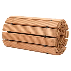 【Summervibes】VEVOR Wooden Garden Pathway,  , 8 ft L x 17 in W, Non-Slip Straight Garden Walkway, Roll Out Cedar Outdoor Walkway Path with Wire Rope Connection, Decorative Garden Paver for Backyard Wedding Party
