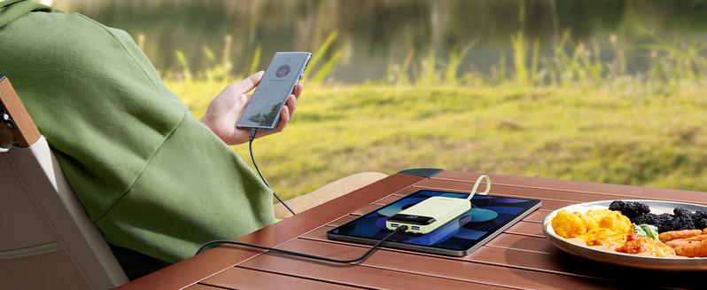 Charmast Ultra-Slim 10000mAh Portable Charger with Built-in Cables 6-Output & 3-Input Fast Charging External Battery Pack Power Bank for Smartphones Tablets USB-C Devices Travel Ready Airline Approved