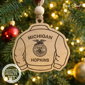 Official FFA Jacket Christmas Ornament, Senior Gift, Ag Teacher Appreciation, Officer Recognition Keepsake, Personalized Chapter Member Graduation