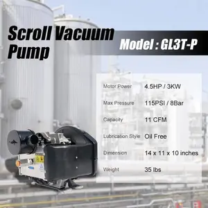 GL3T-P: 3KW/4.5HP Oiless Scroll Air Compressor Pump Head Replacement