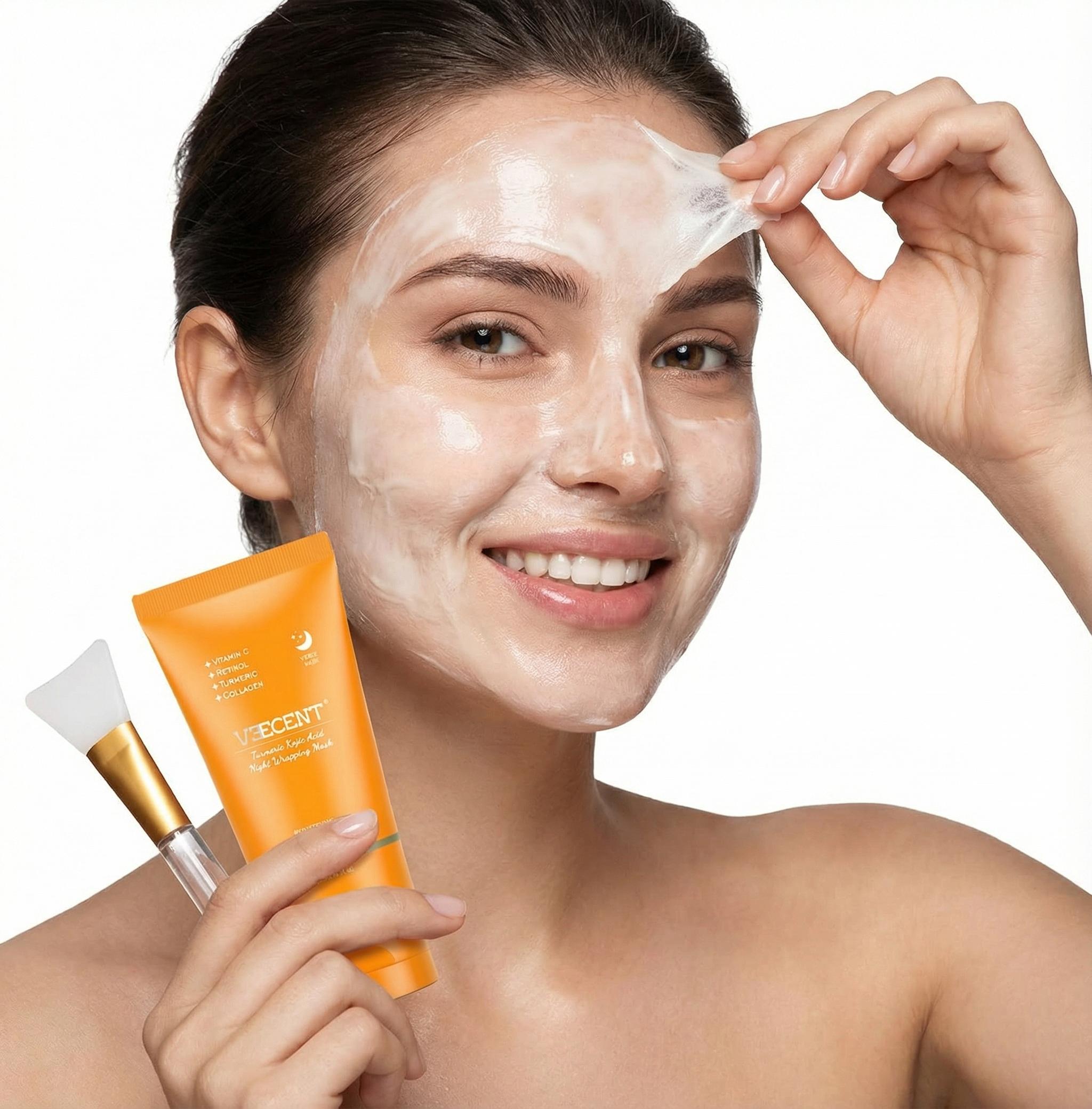 Veecent Turmeric Cleansing Three-Piece Set - Foaming Facial Cleanser, Turmeric Soap, Moisturizing Peel-Off Mask for Hydrated Skin Care Routine Veecent Turmeric Cleansing Three-Piece Set - Foaming Facial Cleanser, Turmeric Soap, Moisturizing Peel-Off Mask for Hydrated Skin Care Routine