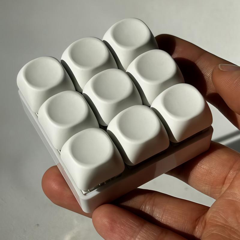 Keyboard-Style Fidget Toy Keychain-Portable Durable Backpack Accessory for Adults with 4 & 9 Key Design and Button Fidget Mindful Fidgeting Aid，Everyday Gift.  Hand Feel. Keystroke Response. Relaxation. Tactile Feedback.  Soft Desk Decor .Crisp Silicone