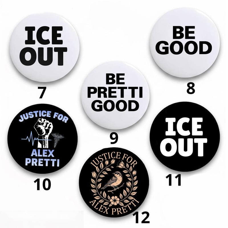 Be Pretti Good Pin Button 13 Packs Retro & Vibrant Style Activism Accessory Political Protest Gear Unique Designs High-Quality Metal Shell