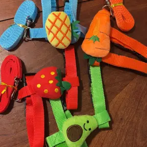 4 Sets Adjustable Animal Bunny Rabbit Vest Harness and Leash Set with Decoration for Small Pets (Fruit), DIY Hand Tools Kits