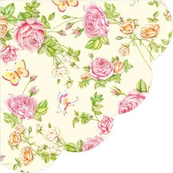 Rose Garden Scallop Napkins