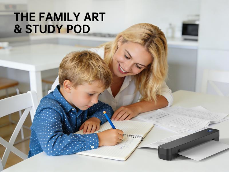 Inkless Portable Printer – Bluetooth Wireless Thermal Printer for Travel, Home & Office,iOS/Android/Laptop Compatible,Support 8.5x11 US Letter&A4 Thermal Paper,No Ink Needed, Printing Machine,Excellent Gift