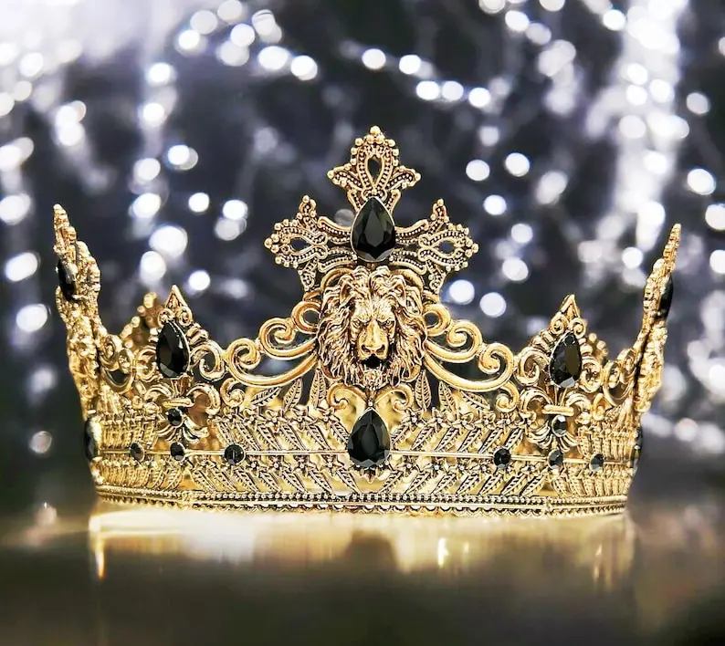 Vintage Lion King Crown, Prince Wedding Headpiece