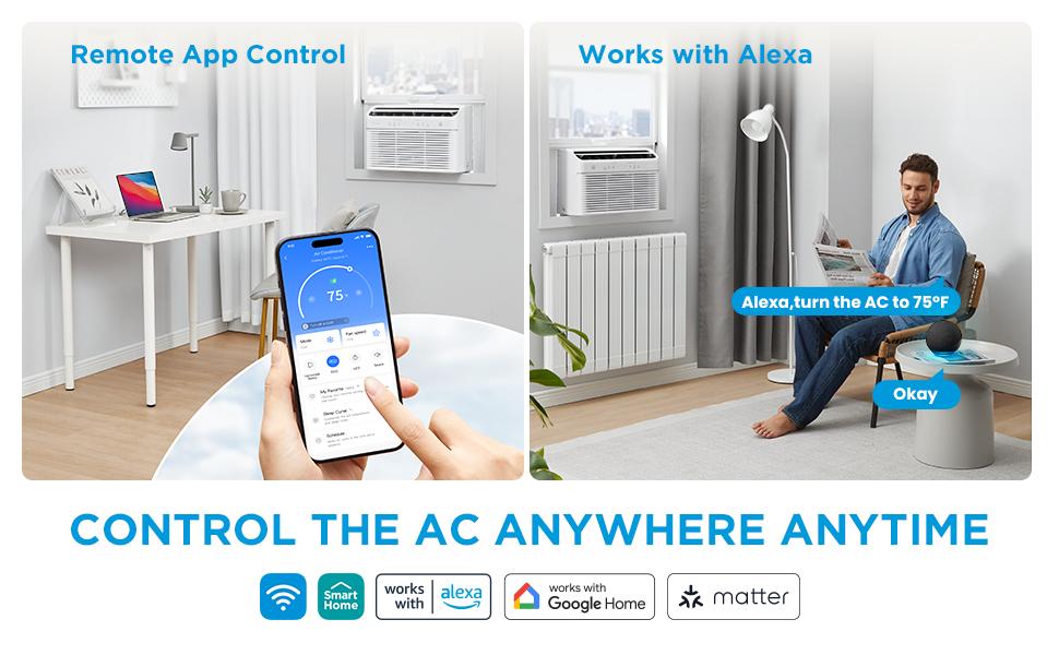 Midea 12,000 BTU / 8,000 BTU Smart Inverter Window Air Conditioner with Heat and Dehumidifier, APP & Alexa Control, 115V AC Unit Cools up to 350 Sq. Ft, Quiet Operation, Energy Saving, Remote & Easy Installation Kit, White, Holiday Haul, Gift