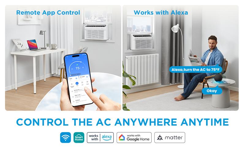 Midea 12,000 BTU / 8,000 BTU Smart Inverter Window Air Conditioner with Heat and Dehumidifier, APP & Alexa Control, 115V AC Unit Cools up to 350 Sq. Ft, Quiet Operation, Energy Saving, Remote & Easy Installation Kit, White, Holiday Haul, Gift