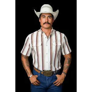 The Tristan in Brown - Short Sleeve Snap