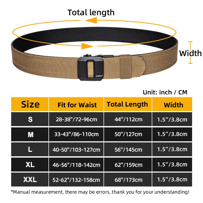 IDOGEAR Men's EDC 1.5" Ratchet Nylon Belt for Various Trouser Styles CCW Belts 3430