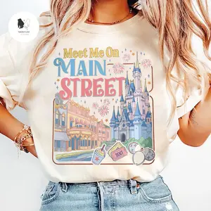 Youth and Adult Meet Me On Main Street Tee, Magic Kingdom Trip Matching Tee, Retro Main Street USA Shirt, Girls Trip 2026 Tee, Magic Kingdom Family Vacation shirts , Youth clothes EK