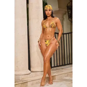 BREE BIKINI-YELLOW SNAKE