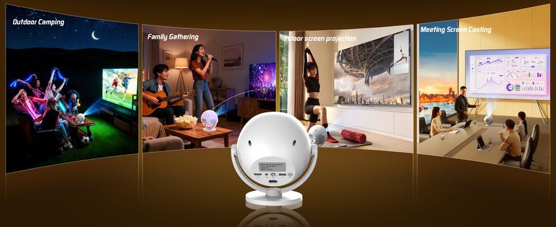 XBJ Portable Projector with WiFi 5G & Bluetooth, HD Home Video Projector for Outdoor Movies, 200" Screen with Built-in Speaker, Support 360° Correction Audio projector 4k projector for bedroom projectors