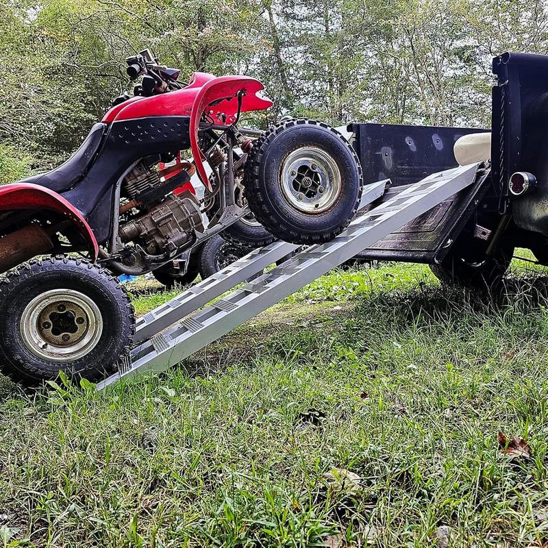 YITAMOTOR 2pcs 6000lbs 60" x 12" / 72" x 15" / 84" x 14" Aluminum Trailer Ramps, Heavy Duty Aluminum Trailer Ramps, Loading Ramps Car ATV Truck Auto Hauler Knife & Hook Ends