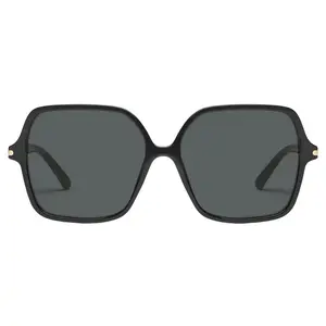 Quay - Women's Sunglasses, Square Lenses with UV Protection, Oversized Sunglasses (Press Tour, Black Smoke)