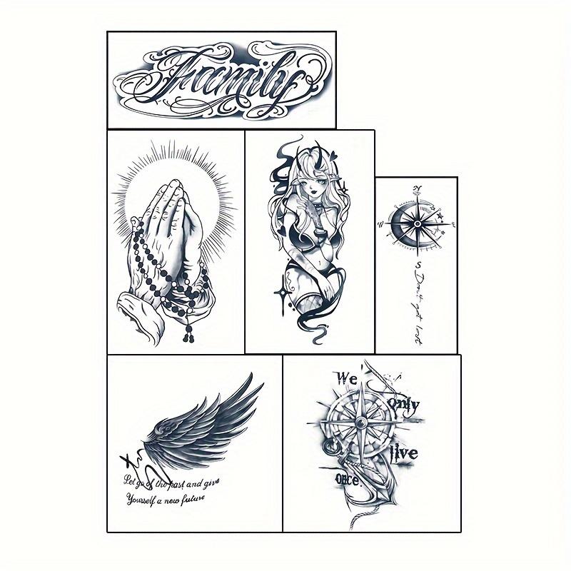 6 Large temporary tattoos men,fake tattoos,Lasting for 7-15 Days,Waterproof and Anti-Friction, Realistic Effect, Suitable for People Who Do Not Want Tattoo Pain, Including Compass, Wings, Anchor and Other Elements,Herbal Tattoo Stickers 6 Large temporary tattoos men,fake tattoos,Lasting for 7-15 Days,Waterproof and Anti-Friction, Realistic Effect, Suitable for People Who Do Not Want Tattoo Pain, Including Compass, Wings, Anchor and Other Elements,Herbal Tattoo Stickers