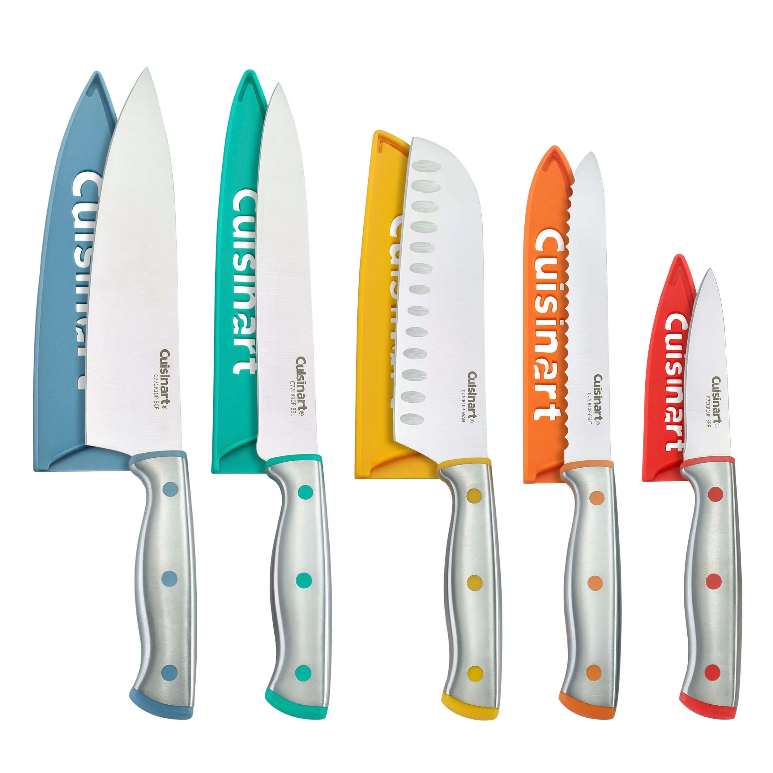 CUISINART ColorCore 5-Pc Classic Stainless Steel Cutlery Collection with Blade Guards