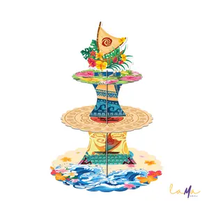 Wayfinder Adventure! 3-Tier Moana & Hawaii Theme Cupcake Stand for Tropical Parties