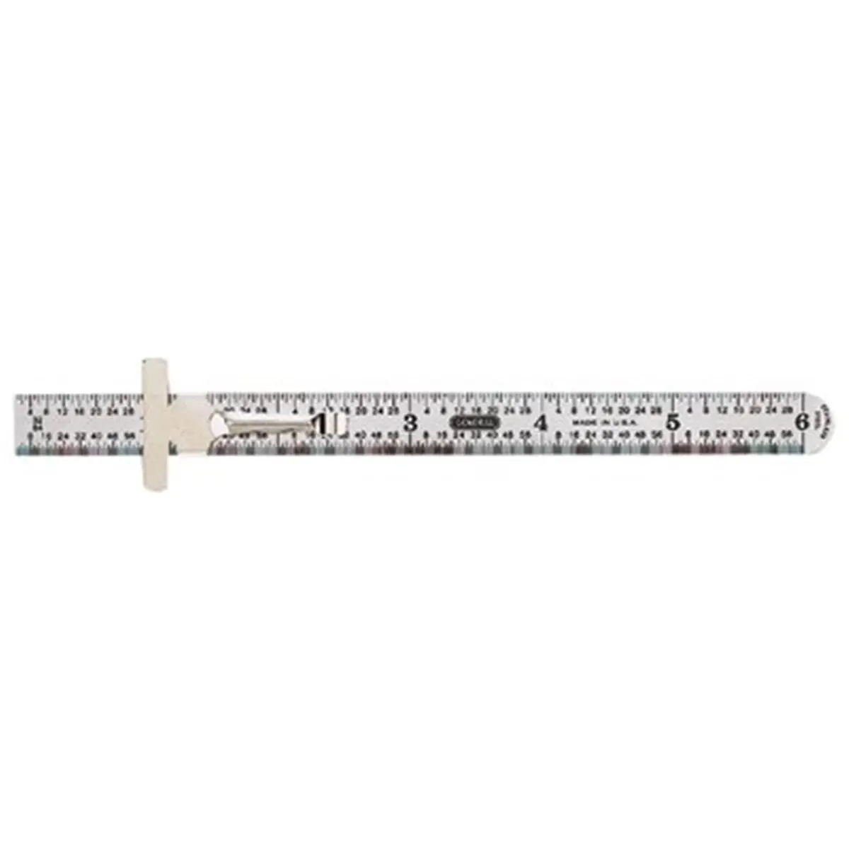 212 MAIN 318-300/1 6-In Flexible Stainless Steel Metric Ruler with Pocket Clip, Economy Measurement Rule for Home & Office Use, English-Scaled & Accurate