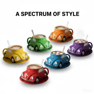 Sports Car-Shaped Coffee Mug & Cup Large Capacity Reusable Coated Travel-Ready Novelty Drinkware Racing Design Hand Wash Only Ideal for Office Home Car Enthusiasts Christmas Gifts Durable Easy-Clean Su