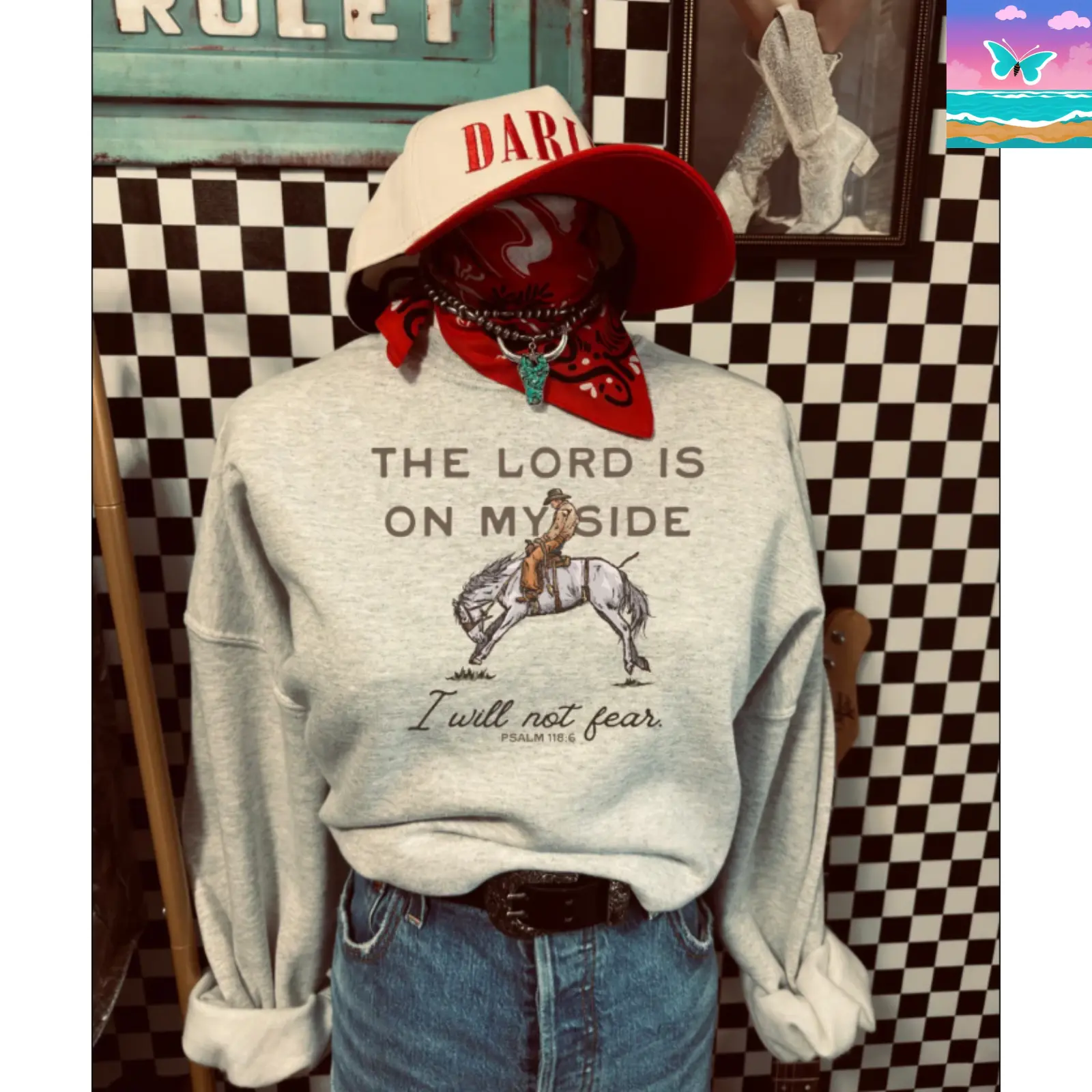 The lords on my side Crewneck & T-shirt, Western cowboy Graphic Hoodie, Trending western Graphic Hoodie, Western Boutique, Handmade, cowboy stuff, western sweatshirt, Outdoorsy gifts