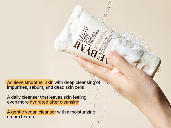 LACTO SOY ENZYME DEEP CLEANSING FOAM [100ml] - Enzyme foam for deep, gentle pore cleanse & sunscreen removal - Korean Skincare Facial Cleanser Foaming Cleanser