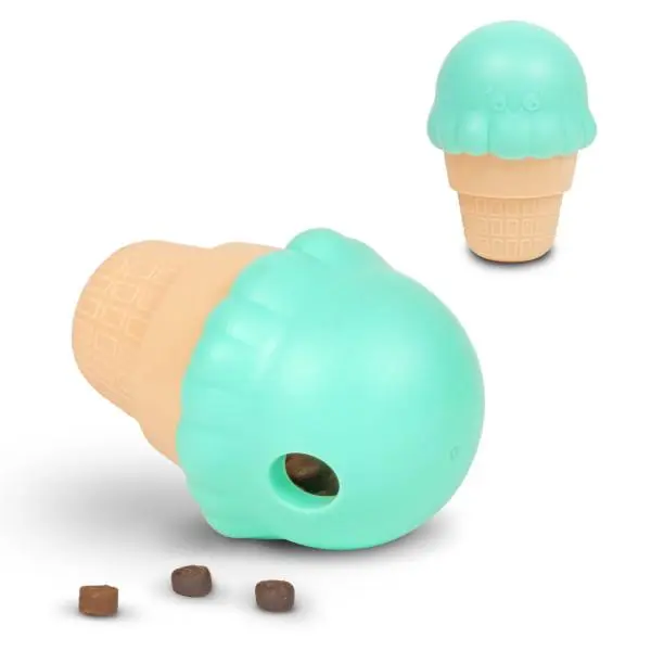 Brightkins Large Ice Cream Treat Dispenser Dog Enrichment Toy Interactive & Durable Chew Toy for Puppies & Adult Dogs Large Sizes