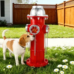 14.5"Red Metal Dog Pee Post With Stakes, Fake Fire Hydrant For Dogs, Puppy Training Tool Outdoor Garden Yard Statue, Puppy Pee Post Training Statue Outdoor Fire Hydrant Decor Figurines, Festival Gift