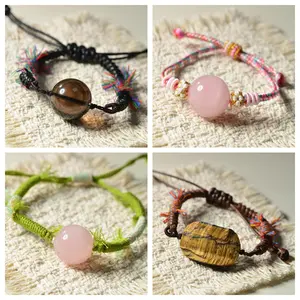 [NO.W001-W004]Unique handmade woven crystal bracelet