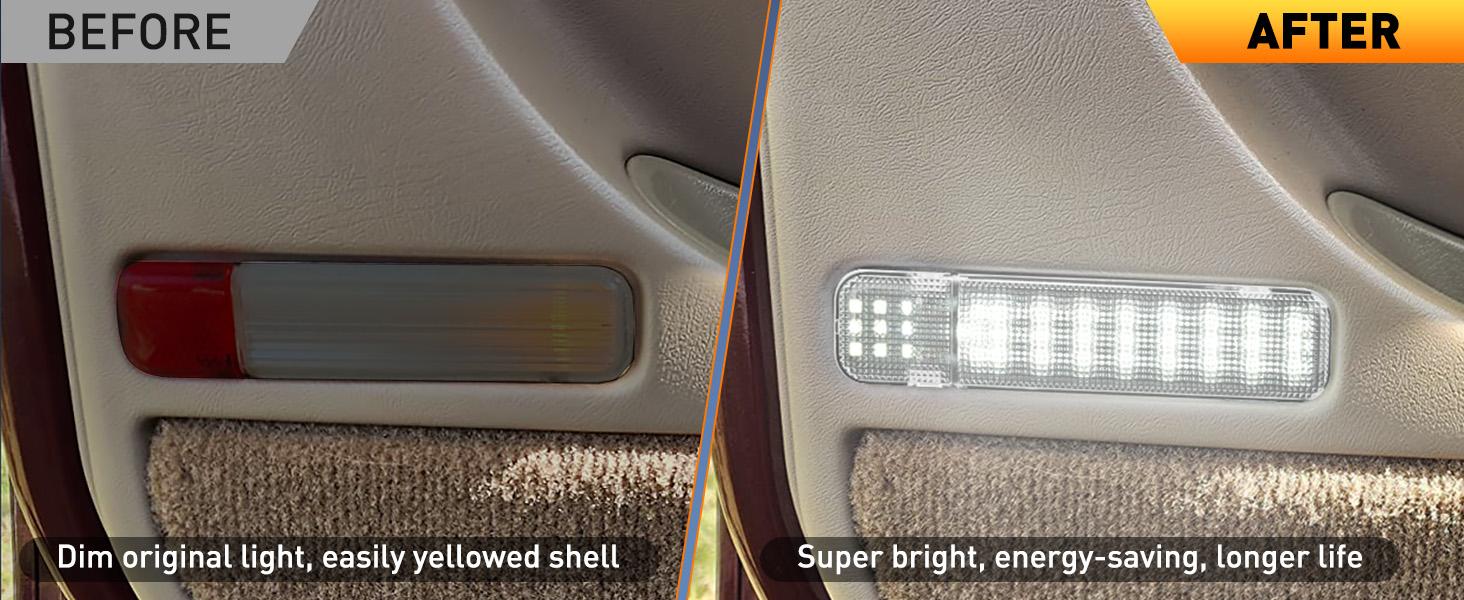 Nilight 2PCS LED Interior Door Panel Light Courtesy Warning Lights White Beam Plug and Play Compatible with Chevy GMC C/K Silverado Sierra 1500 2500 3500 HD Suburban Cadillac Escalade Hummer H2