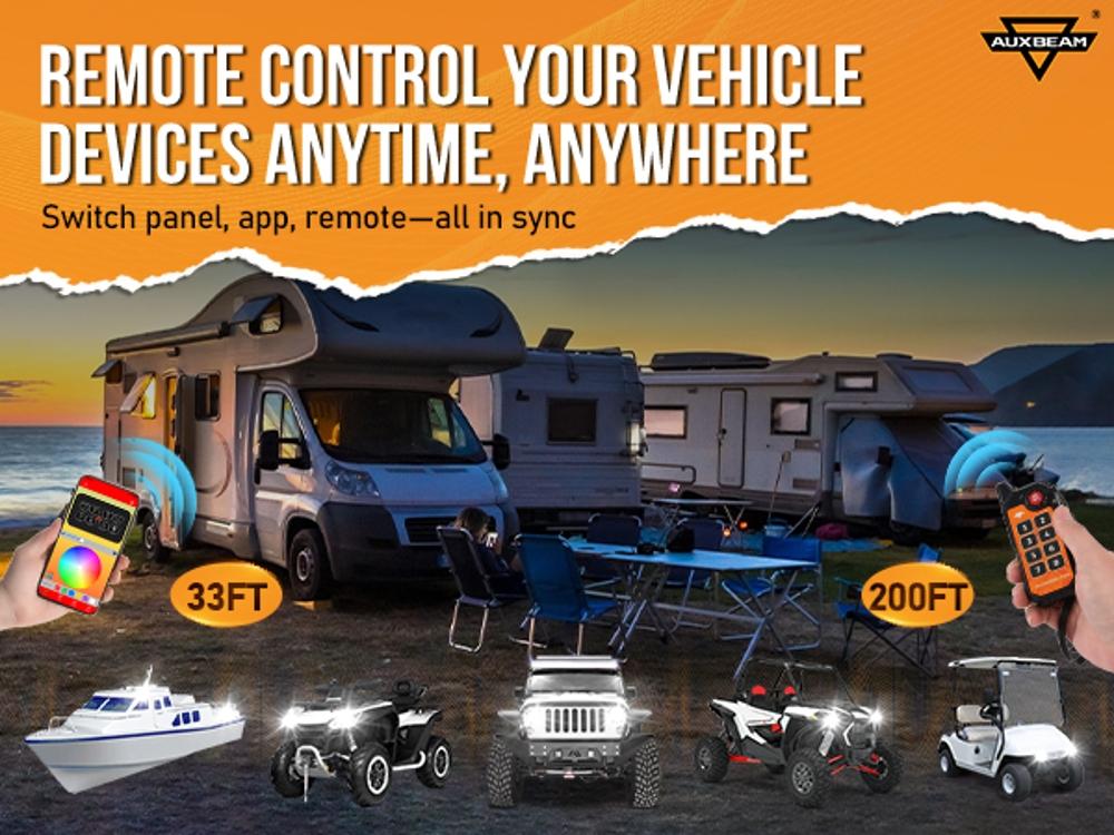 Auxbeam 8 Gang Slim Switch Panel Bluetooth RGB AS-800 with APP Remote Control Toggle Momentary Pulsed Switch Pod Off Backlight for Truck Offroad UTV ATV Car Marine 12-24V Waterproof Auxbeam 8 Gang Slim Switch Panel Bluetooth RGB AS-800 with APP Remote Control Toggle Momentary Pulsed Switch Pod Off Backlight for Truck Offroad UTV ATV Car Marine 12-24V Waterproof