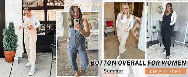 Molitree Women's Overalls Linen Cotton Jumpsuits Loose Casual Jumpers Adjustable Straps with Pockets Molitree Women's Overalls Linen Cotton Jumpsuits Loose Casual Jumpers Adjustable Straps with Pockets