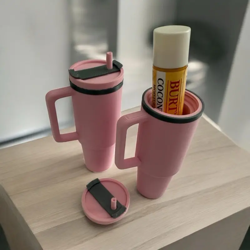 Mini Stanley Cup Chapstick Holder Charm - Fun 3D Printed Accessory for Lip Balm Storage Compact & Quirky Design United States Made