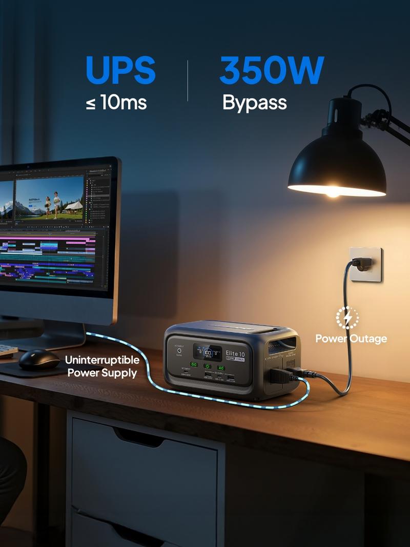 BLUETTI Elite 10 Portable Power Station 128Wh, 3.8 lbs Palm-Sized, Airline-Approved for Travel, Camping & Emergencies
